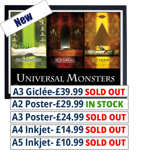 Universal Monsters Triptych Print Price From £10.99