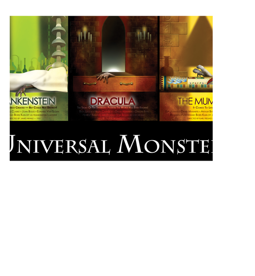Universal Monsters Triptych Print - Price From £10.99