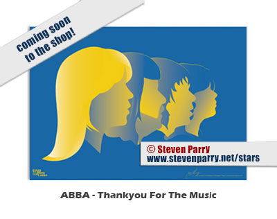 Stars & Icons series portrait Abba-copyright 2018 Steven Christopher Parry not for commercial use www.stevenparry.net/stars.html www.behance.net/stevenparry class=