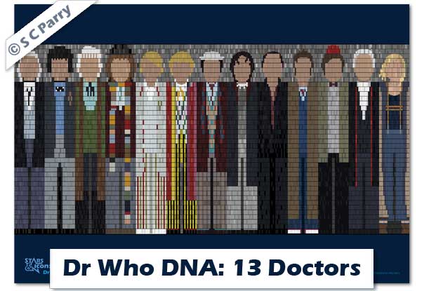 Dr Who DNA 13 Doctors Print
