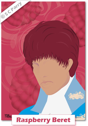 Prince Raspberry Beret Print