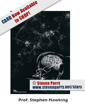 Stars & Icons series Portrait-Stephen Hawking-copyright 2017 Steven Christopher Parry not for commercial use www.stevenparry.net/stars.html