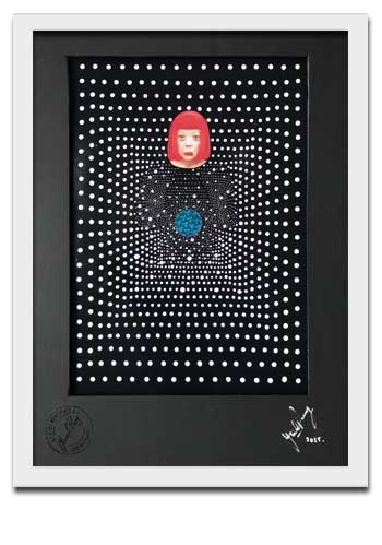 Yayoi Kusama - Infinity White On Black Framed Print