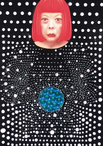 Yayoi Kusama - Infinity White On Black Framed Print