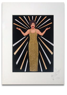 Shirley Bassey Gold Mounted Print