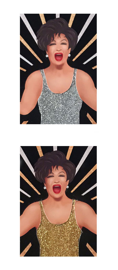 Shirley Bassey Pair Mounted Prints
