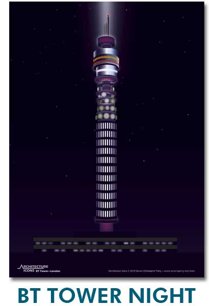 BT Tower Night Print