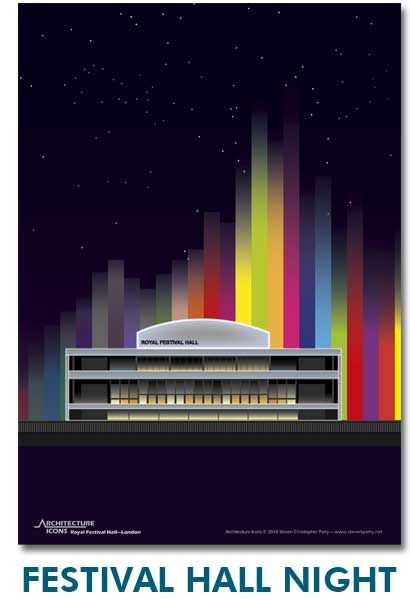 Royal Festival Hall Night Print