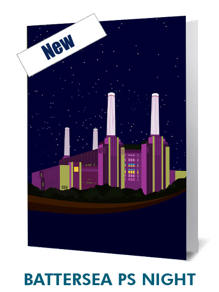 Battersea Power Station  Night Notecard £3.99
