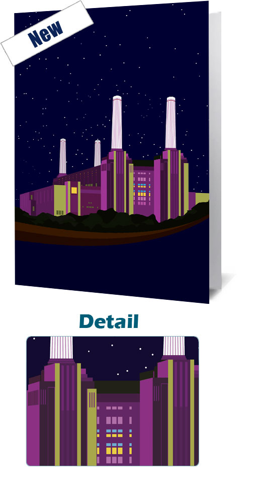 Battersea Power Station Night Notecard £3.99