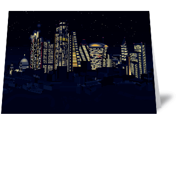 London The City — Night Skyline Card