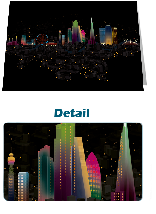 London SW To SE Night Notecard £3.99