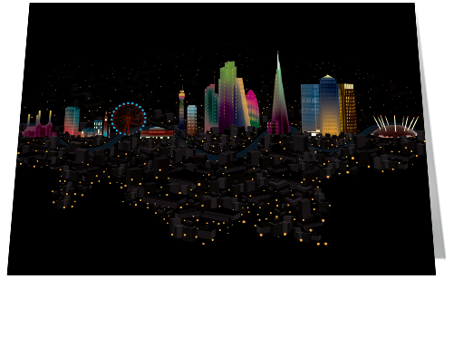 London SW To SE Night Notecard £3.99