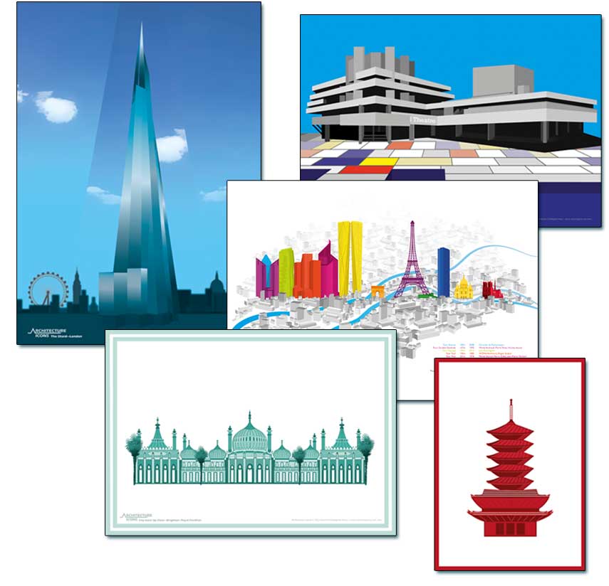 Architecture Icons Montage