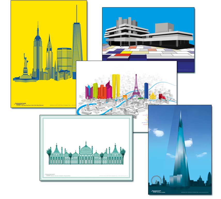 Architecture Icons Montage