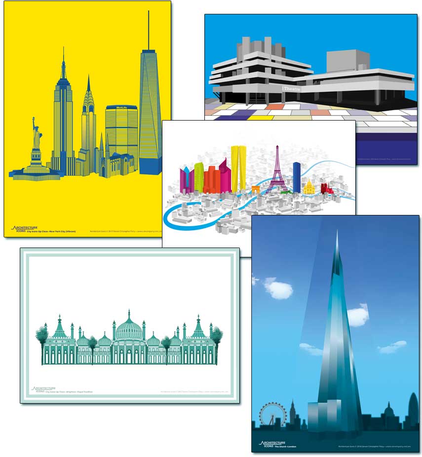 Architecture Icons Montage