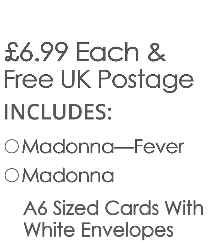 Madonna 2 Card Set £6.99 Includes Madonna Fever, Madonna  Cards