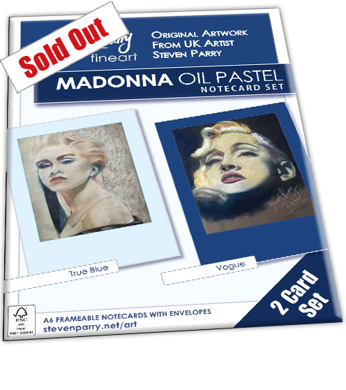 Madonna Pastel Painting 3 Card Set £6.99 Includes Vogue, True Blue Cards