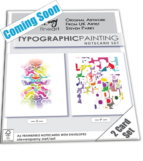 Typographic Painting 2 Card Set £6.99 Includes S and P Cards