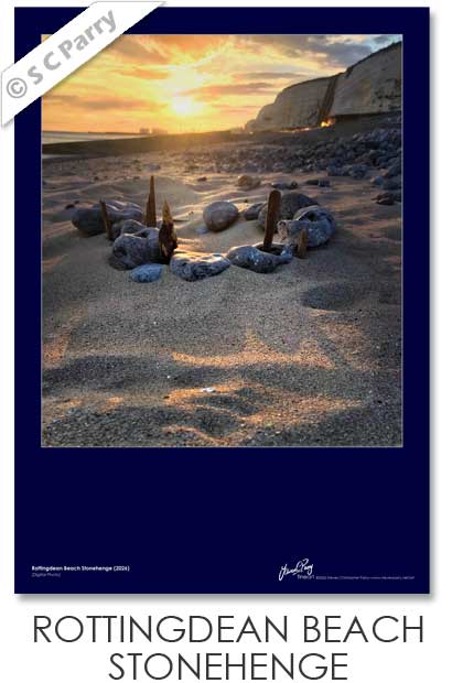 Rottingdean Beach Stone Henge Print