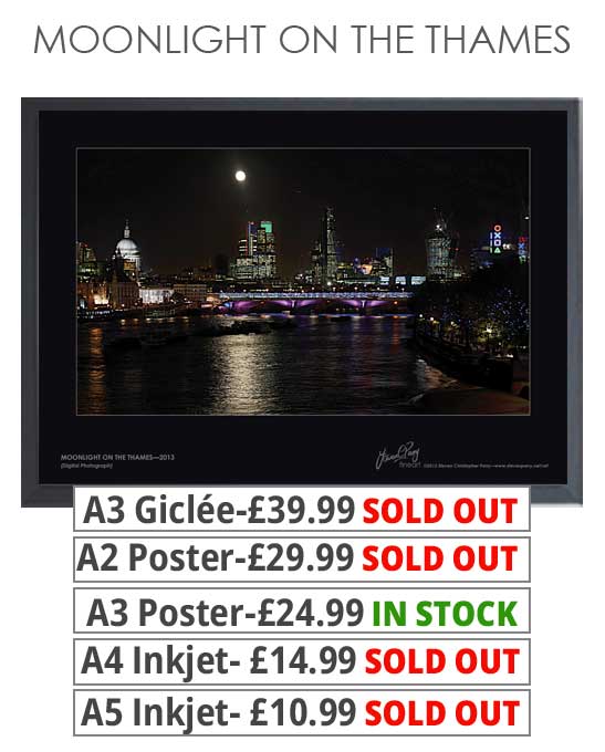 Moonlight On The Thames Prints & Posters From £10.99