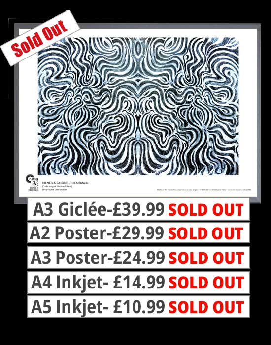 The Shamen - Ebeneeza Goode B&W Prints & Posters From £10.99