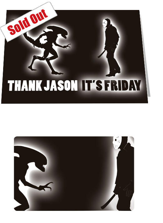 The Stand Off: Xenomorph Alien Vs Jason Voorhees Notecard £3.99