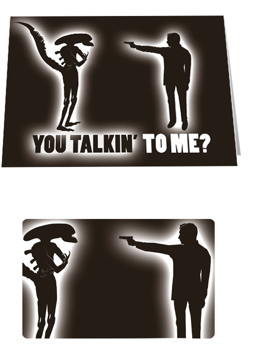 The Stand Off: Xenomorph Alien Vs Travis Bickle Notecard £3.99