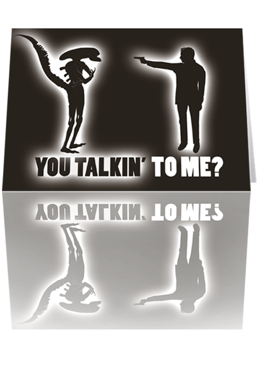 The Stand Off Alien Vs Travis Bickle Notecard - Price £2.99