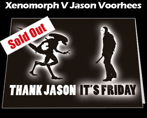 Stand Off Alien V Jason Voorhees Notecard £3.99