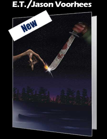 Mash Ups - ET & Jason Voorhees - Notecard £3.99