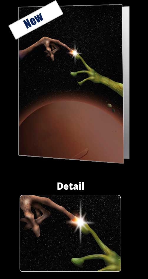 Mash-ups E.T. Meets Tripod Martian Notecard - £3.99