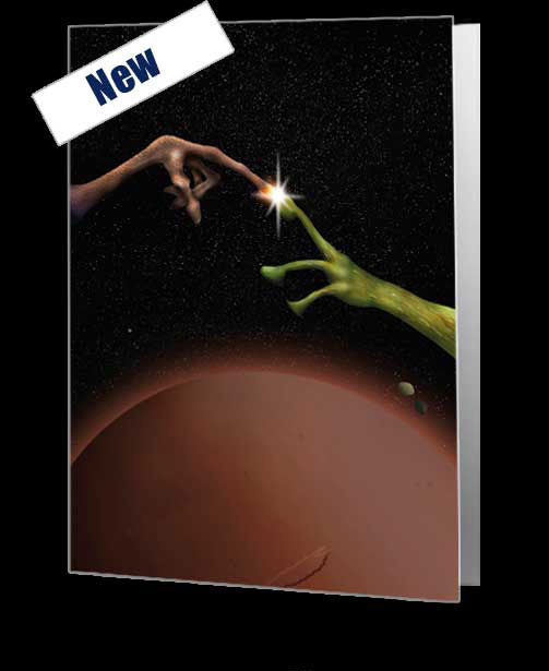 Mash-ups E.T. Meets Tripod Martian Notecard - £3.99