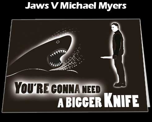 Stand Off Jaws V Michael Myers Notecard £3.99