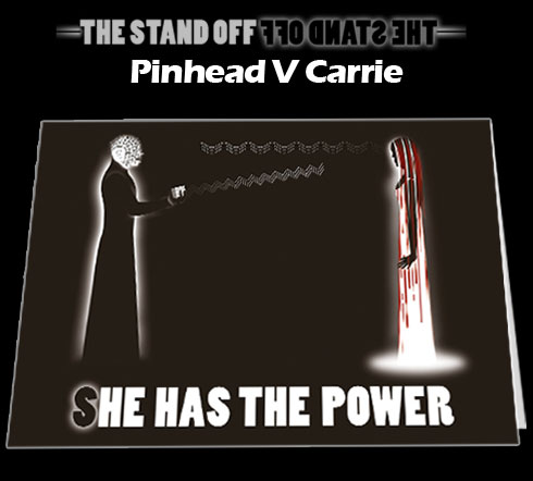 Stand Off Pinhead V Carrie Notecard £3.99