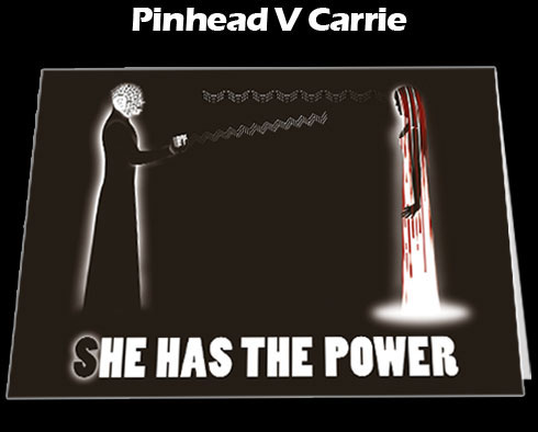 Stand Off Pinhead V Carrie Notecard £3.99