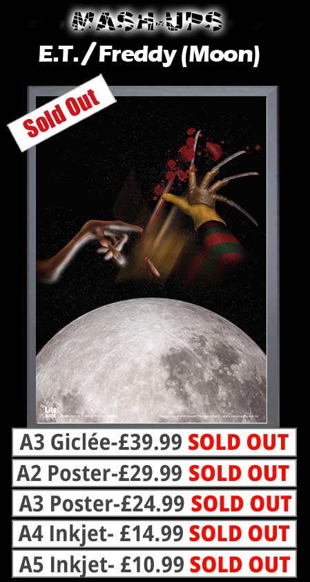 Mash Ups E.T.Meets Freddy Moon Prints & Posters From £10.99