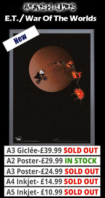 Mash Ups: E.T. & War Of The Worlds Prints & Posters From £10.99
